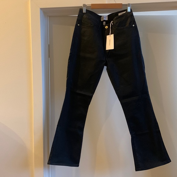 Frame Denim Denim - FRAME Le Crop Mini Boot Black Coated Sz 28